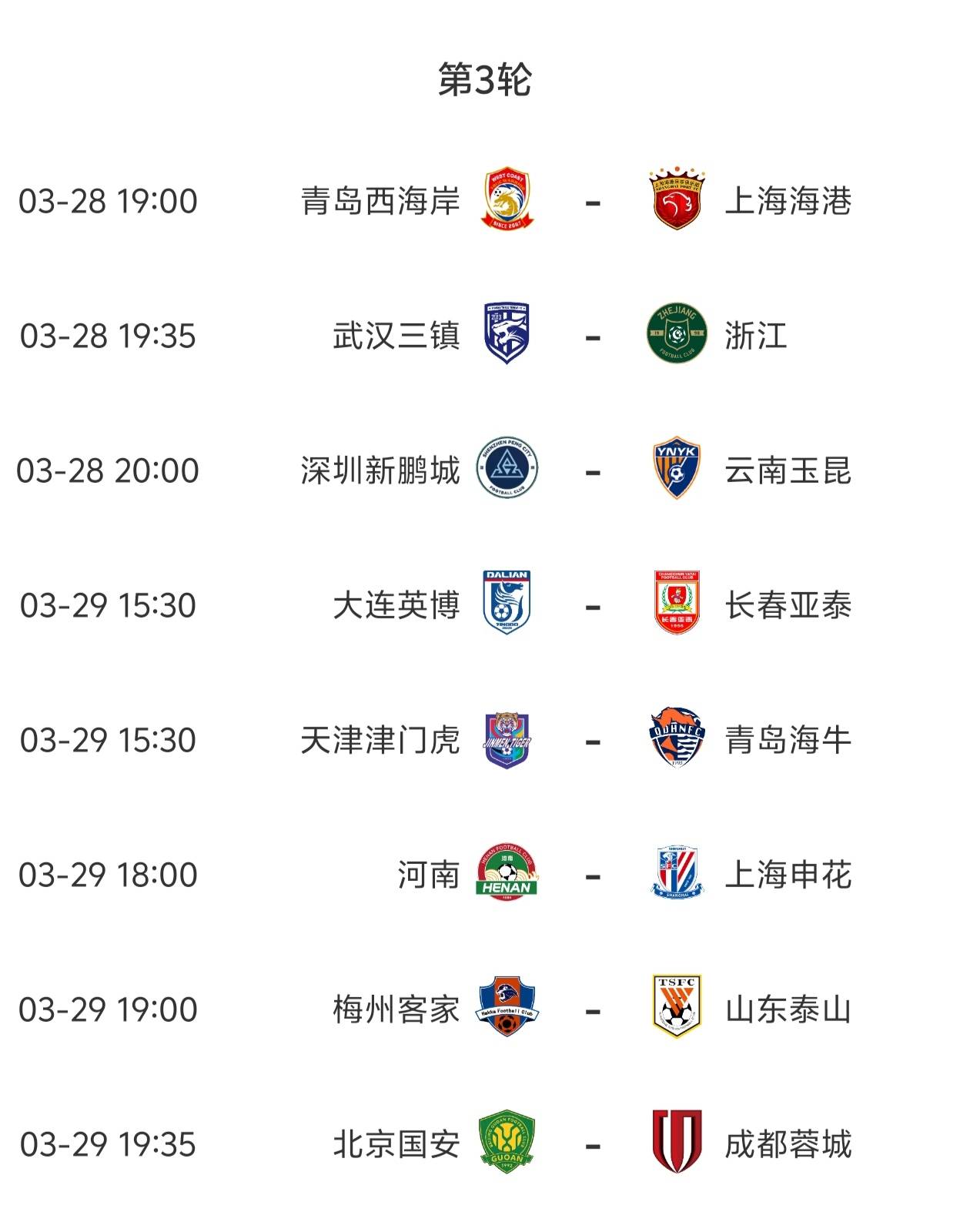 竞技宝JJB登录中超第3轮今晚打响赛事全预测3场焦点大战值得关注(图1)
